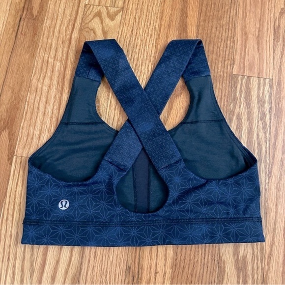 Lululemon All Sport Bra Sashico Star Inkwell Rugged Blue size 4 - Picture 5 of 7